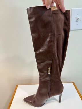 Brown Over the Knee Stiletto Boots Size 9